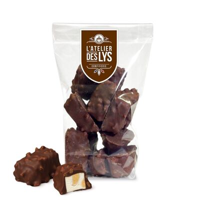 Rochers Nougoff Soft grilled almond nougat coated with milk chocolate and praline