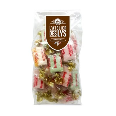 Bêtises de Cambrai, with apple, violet and mint, 125g bag.