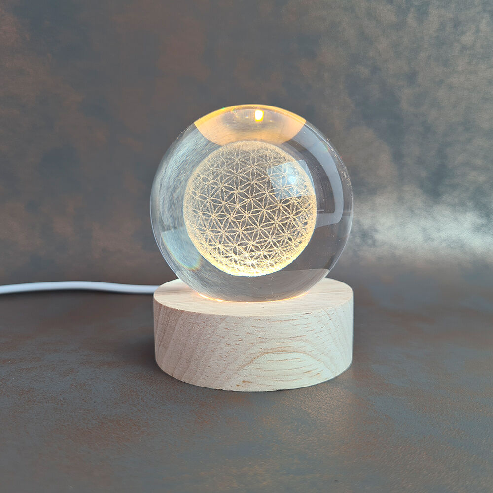 Flower of Life crystal ball, 6 cm