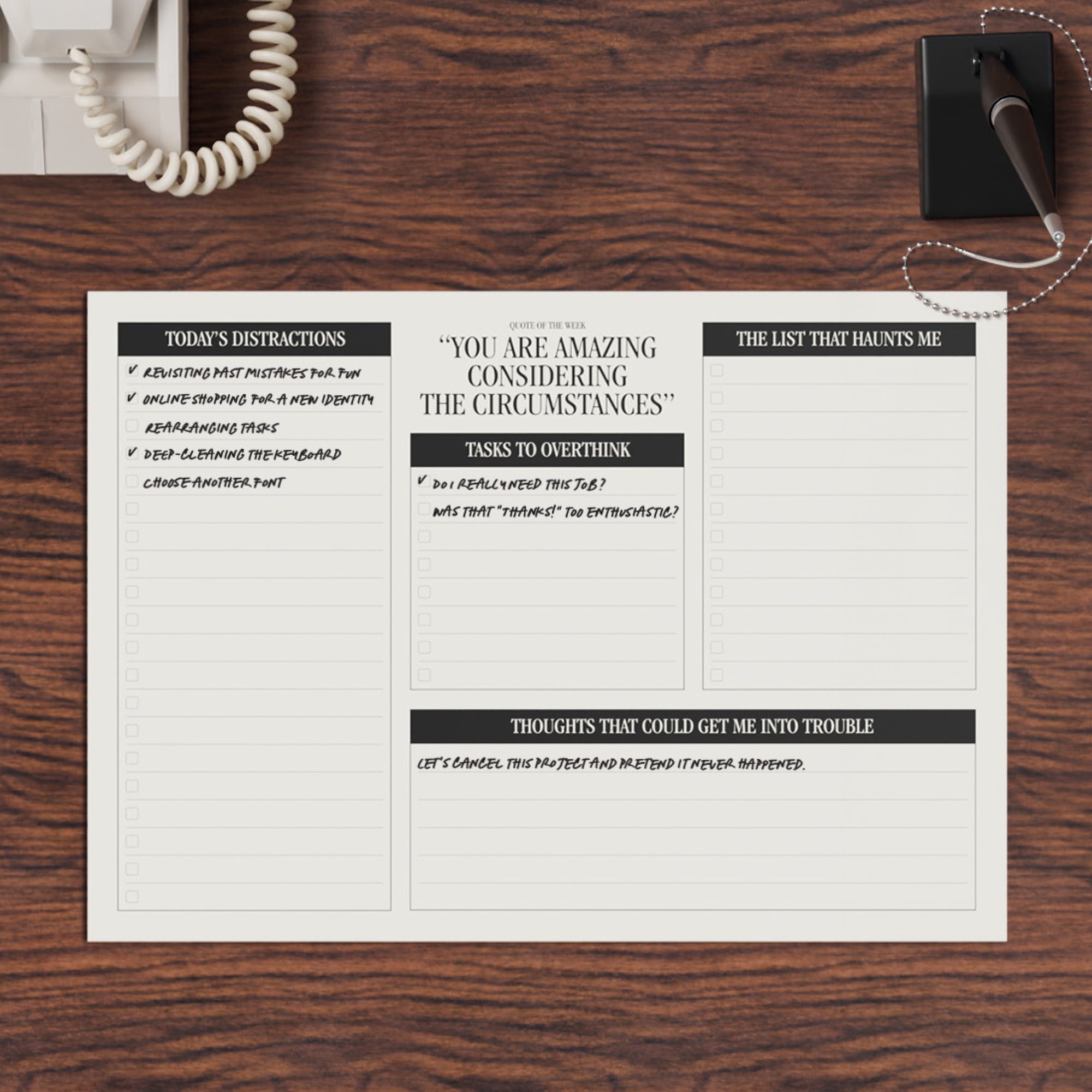 Bloc-notes du ruminant - Agenda de bureau de 52 feuilles