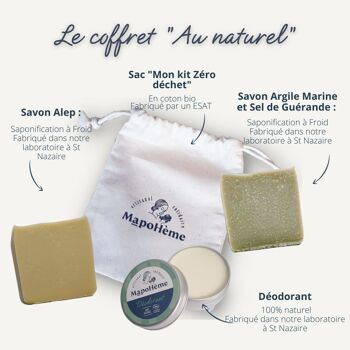Coffret Au naturel: savons Argile marine et Alep + déodorant 2