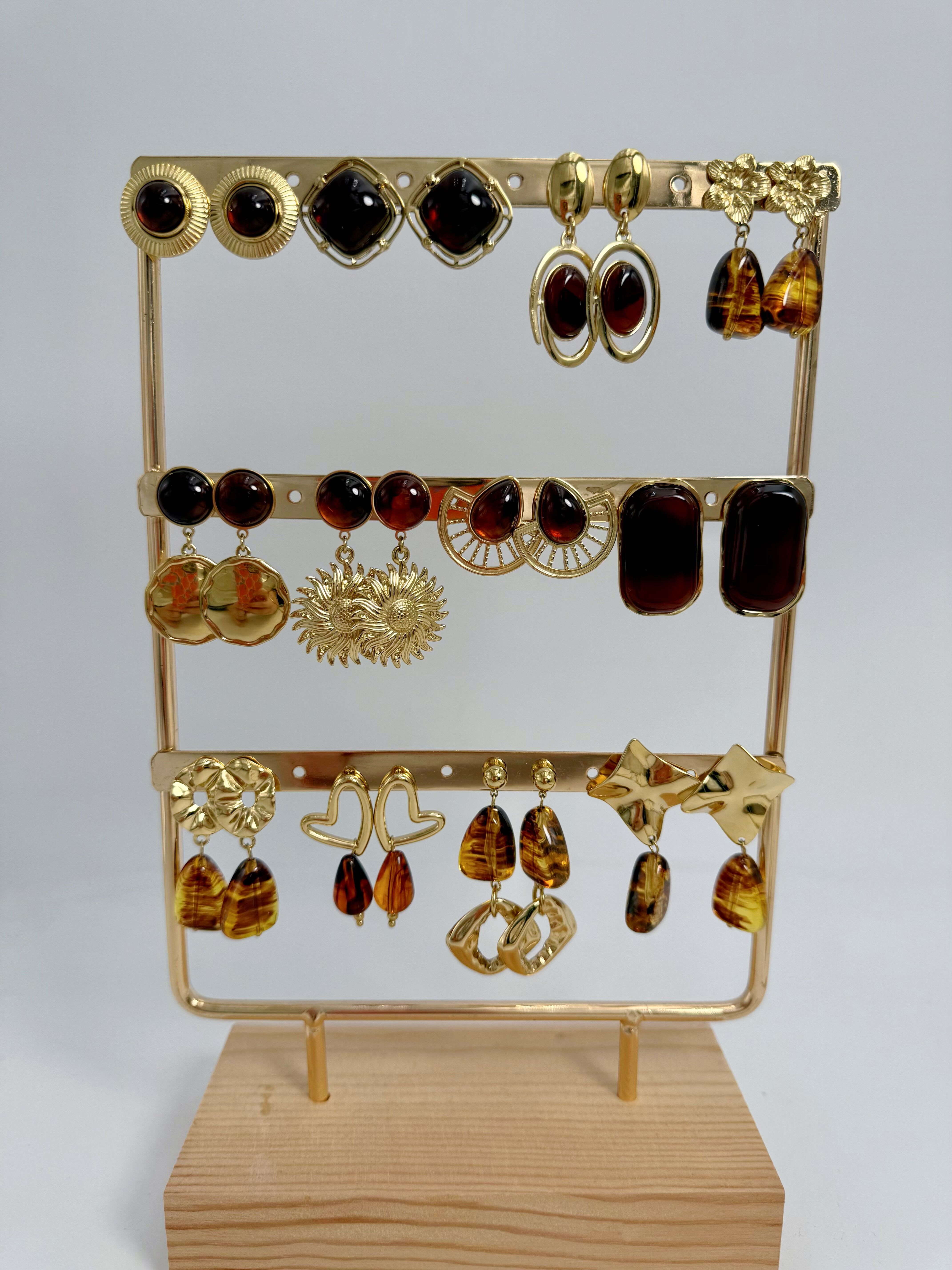 Set of 12 stainless steel earrings without display stand SET247