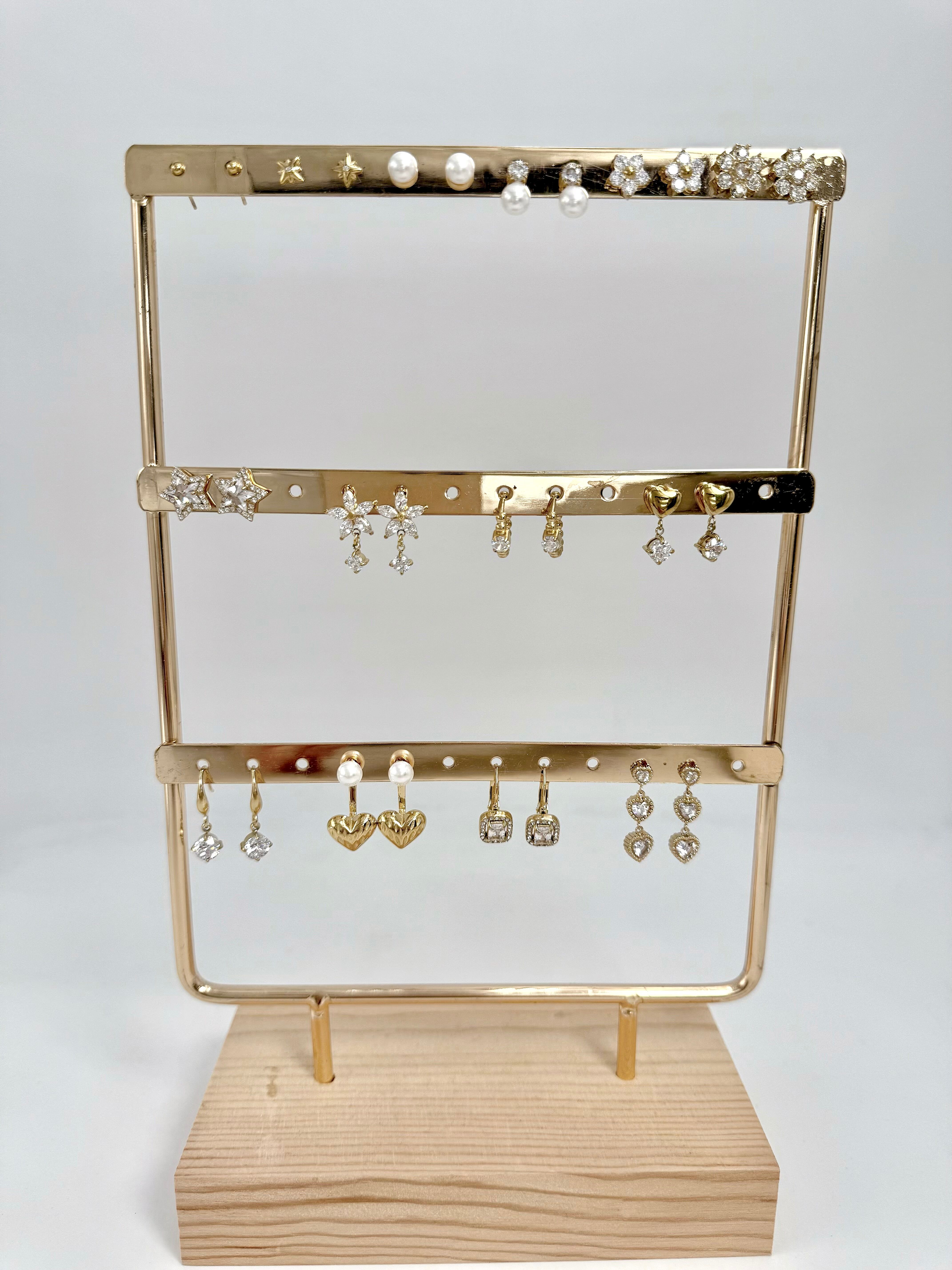 Set of 12 stainless steel earrings without display stand SET248