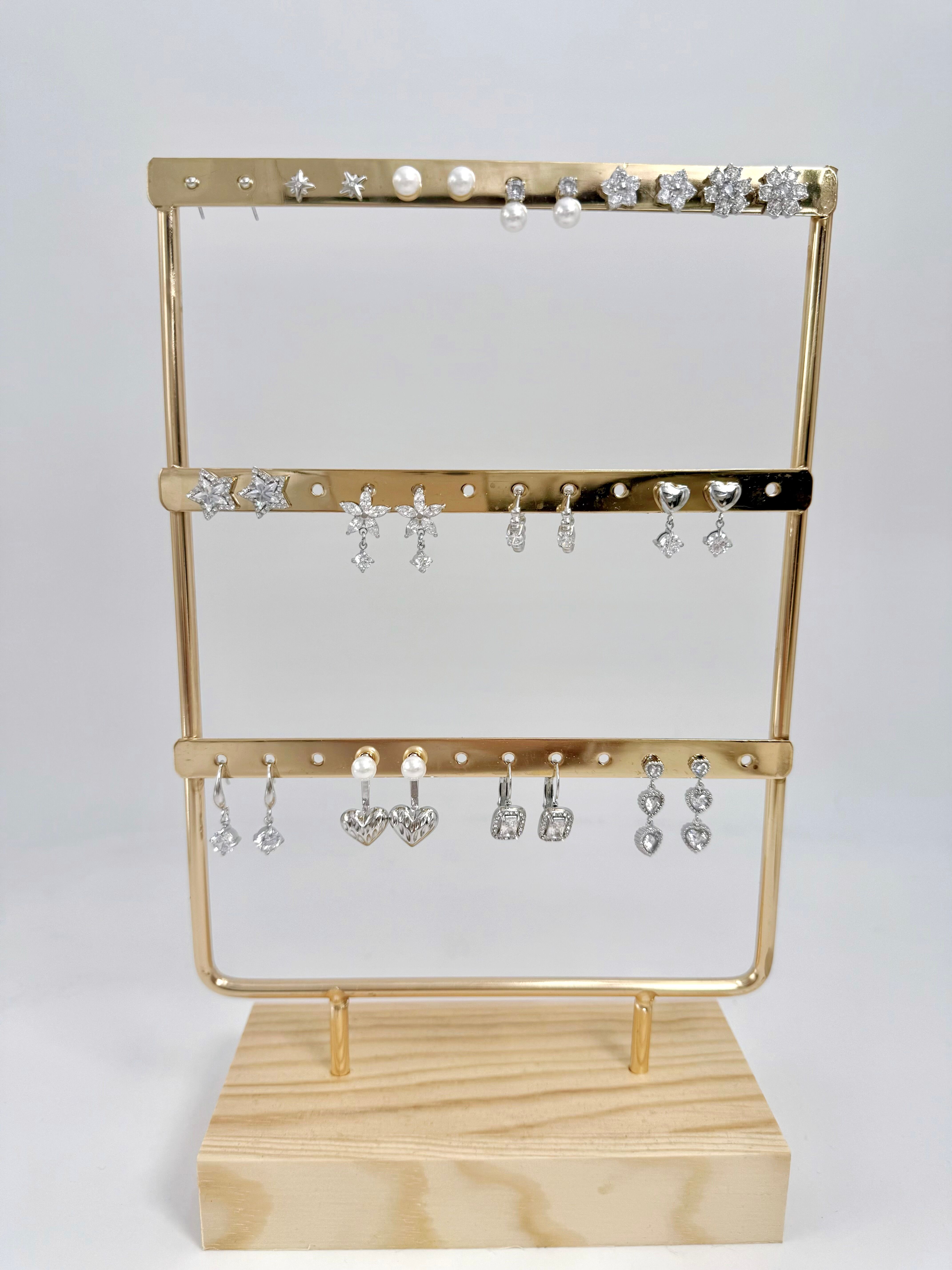 Set of 12 stainless steel earrings without display stand SET249