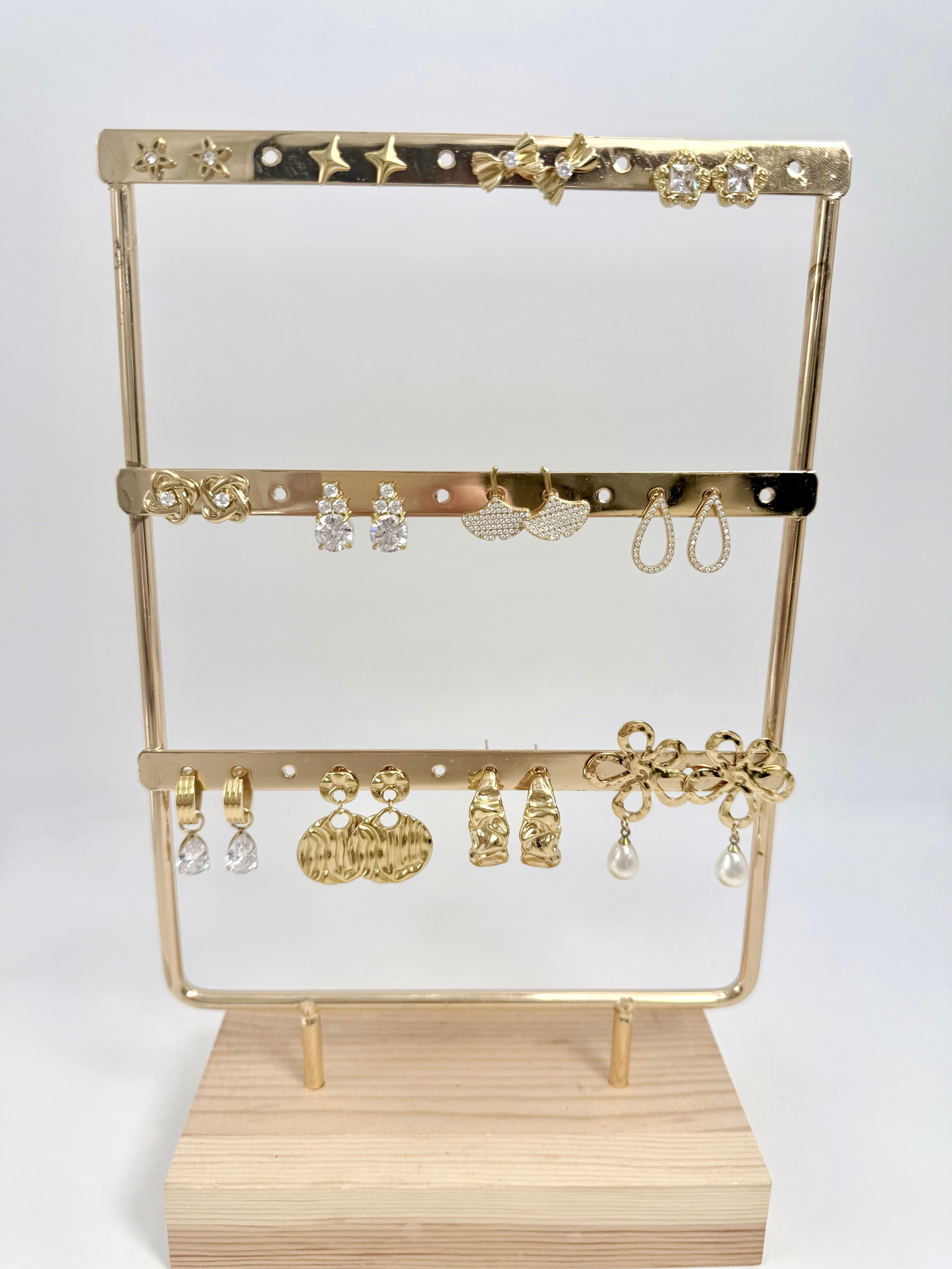Set of 12 stainless steel earrings without display stand SET250