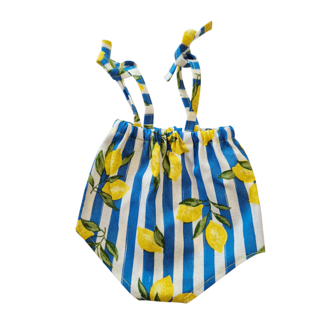 BLUE & WHITE BEACH SUIT WITH STRAP