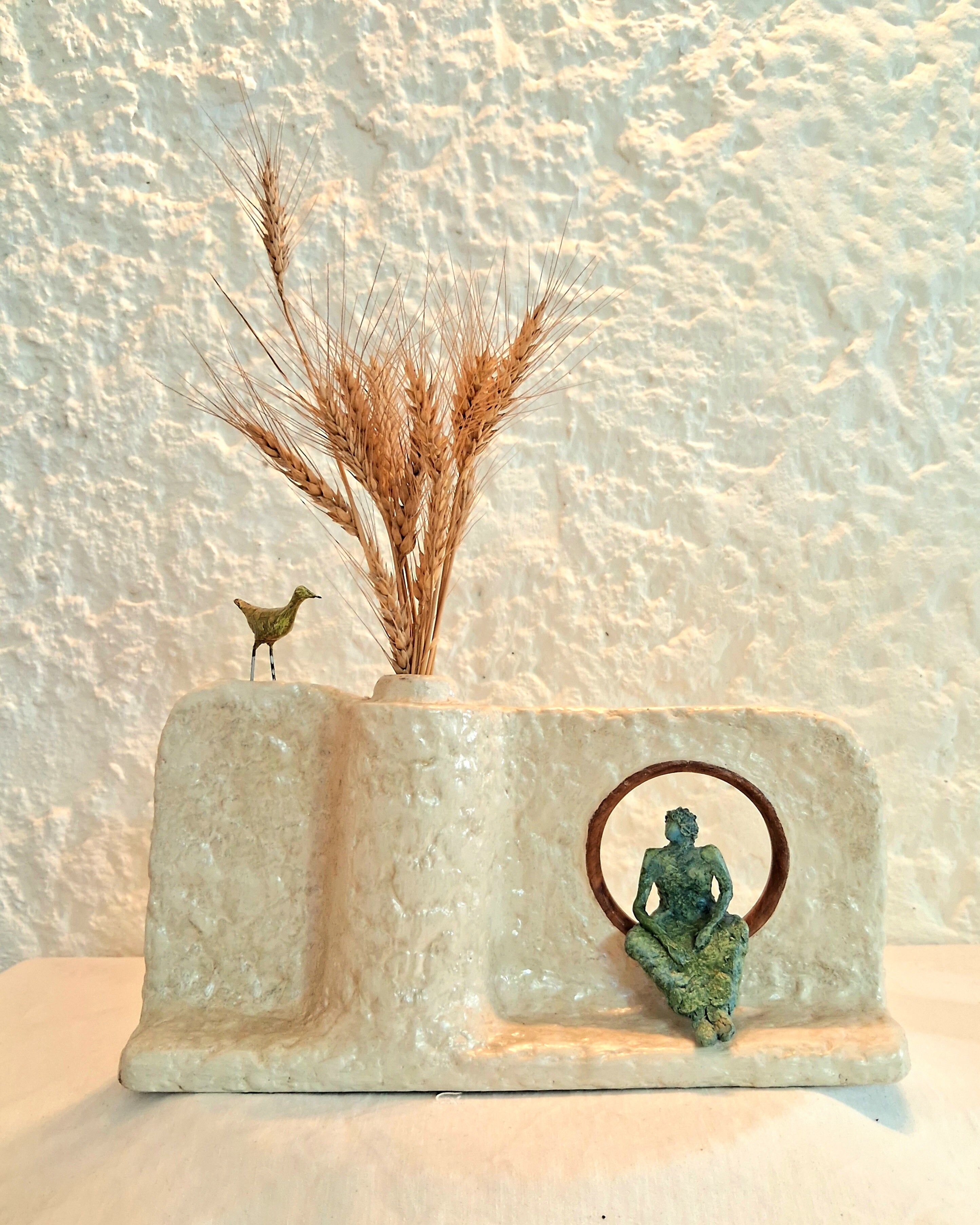 Sculptural Papier-mache Vase