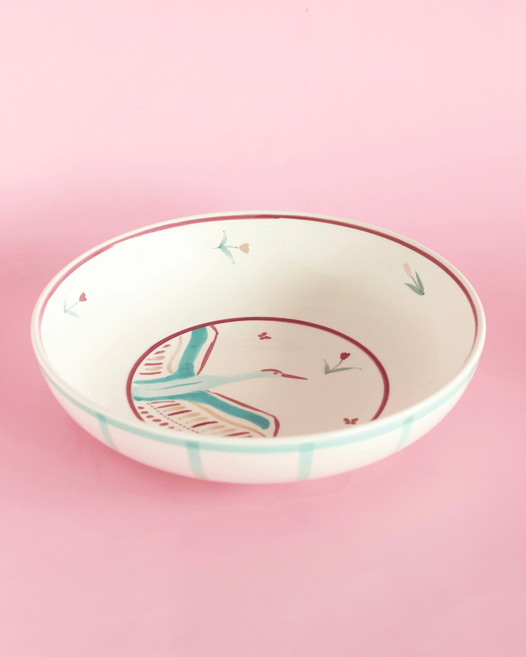 Skylark Handpainted Ceramic Pasta Bowl 21Cm