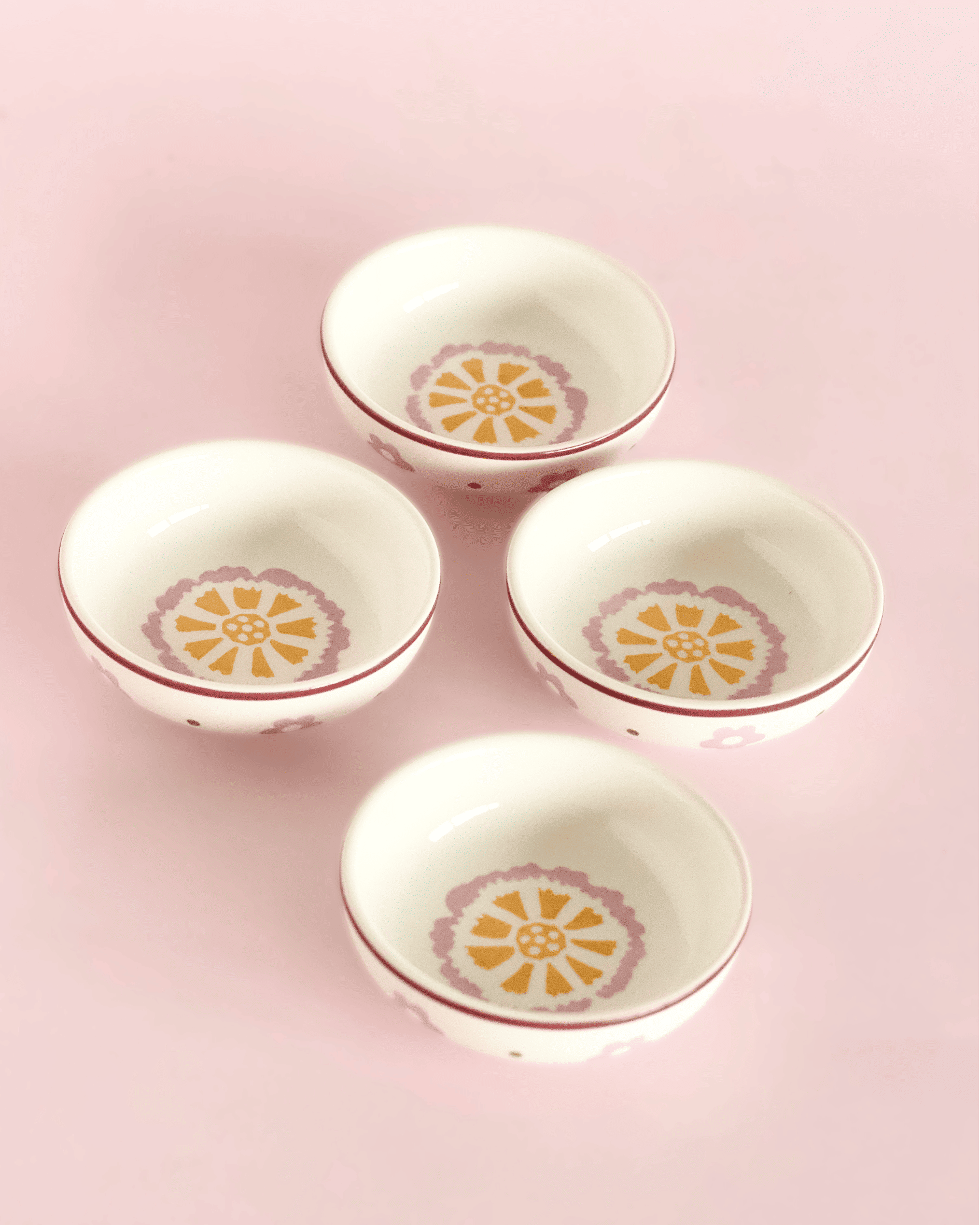 Sundrop Handpainted Ceramic Nut Bowl - Set of 4