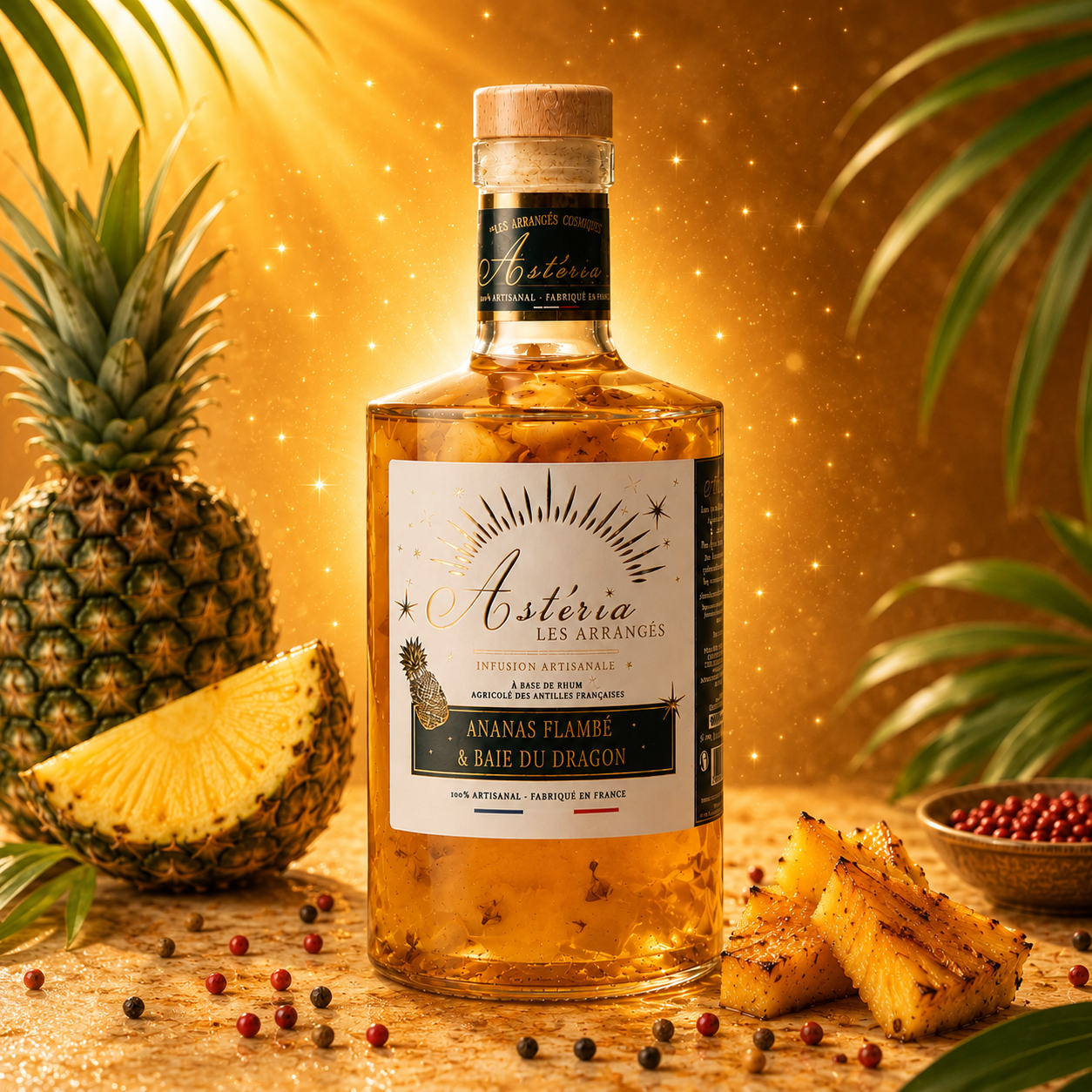 ASTERIA - FLAMBORENDER RUM MIT FLAMMBIERTER ANANAS UND DRACHENBEERE