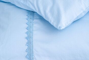 Parure de lit enfant avec dentelle appliquée, bleu clair 4