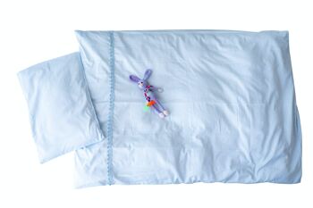 Parure de lit enfant avec dentelle appliquée, bleu clair 7