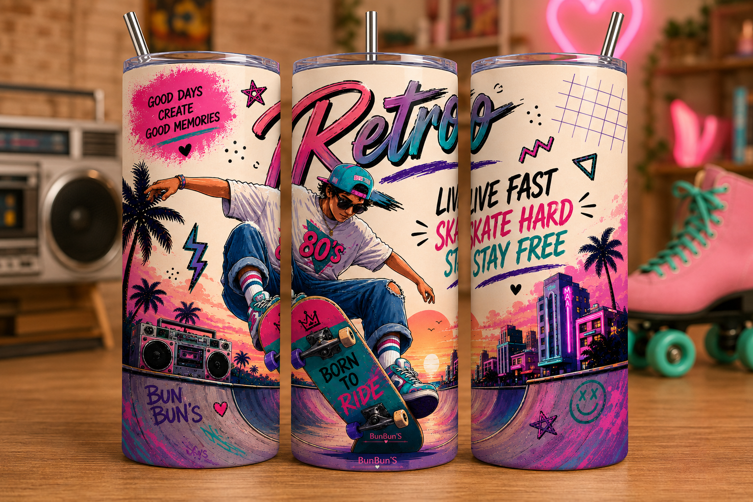 Copa Isotherme 80's "Retro" 20oz – Vaso Rétro | Vintage con pailleta metálica