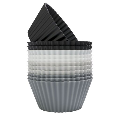 Muffin Cups :: Black, white and grey 12-pack