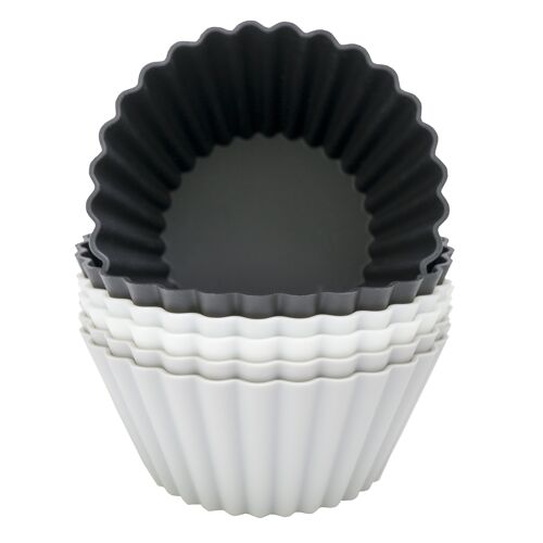 Large Muffin Cups :: Black, white and grey 6-pack
