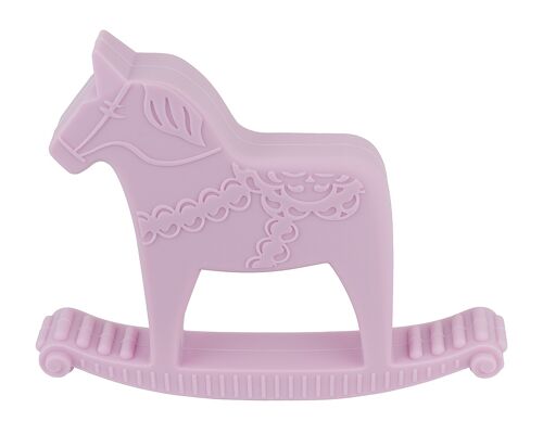Baby Teether, Dala Horse, pink