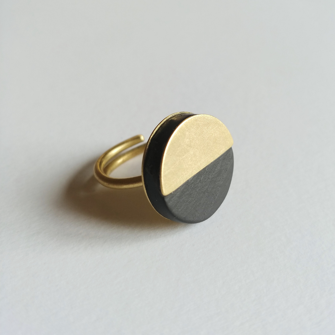 Anello regolabile in ottone MOON
