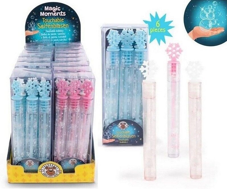 Présentoir 16 Trendhaus Magic Moments Bulles de savon tactiles, paquet de 6, 4 x 11,5 cm, flocon de neige, 2 assortis en présentoir (16)