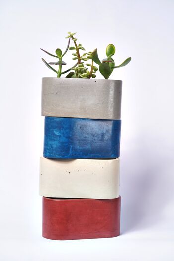 Petite jardinière pour plantes d'intérieur en béton coloré -  Béton Brique 3