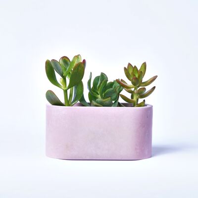 Jardinera pequeña para plantas de interior en hormigón coloreado - Hormigón Rosa Pastel