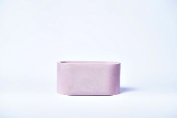 Petite jardinière pour plantes d'intérieur en béton coloré -  Béton Rose Pastel 2