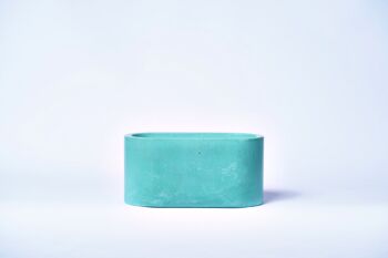 Petite jardinière pour plantes d'intérieur en béton coloré -  Béton Turquoise 2