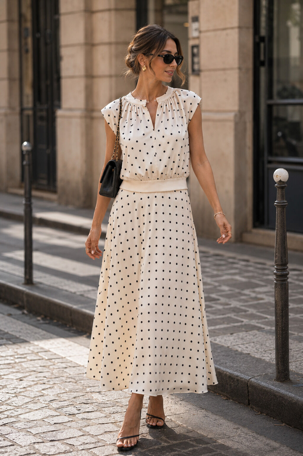 Valentine polka dot satin print skirt - CK08152-7