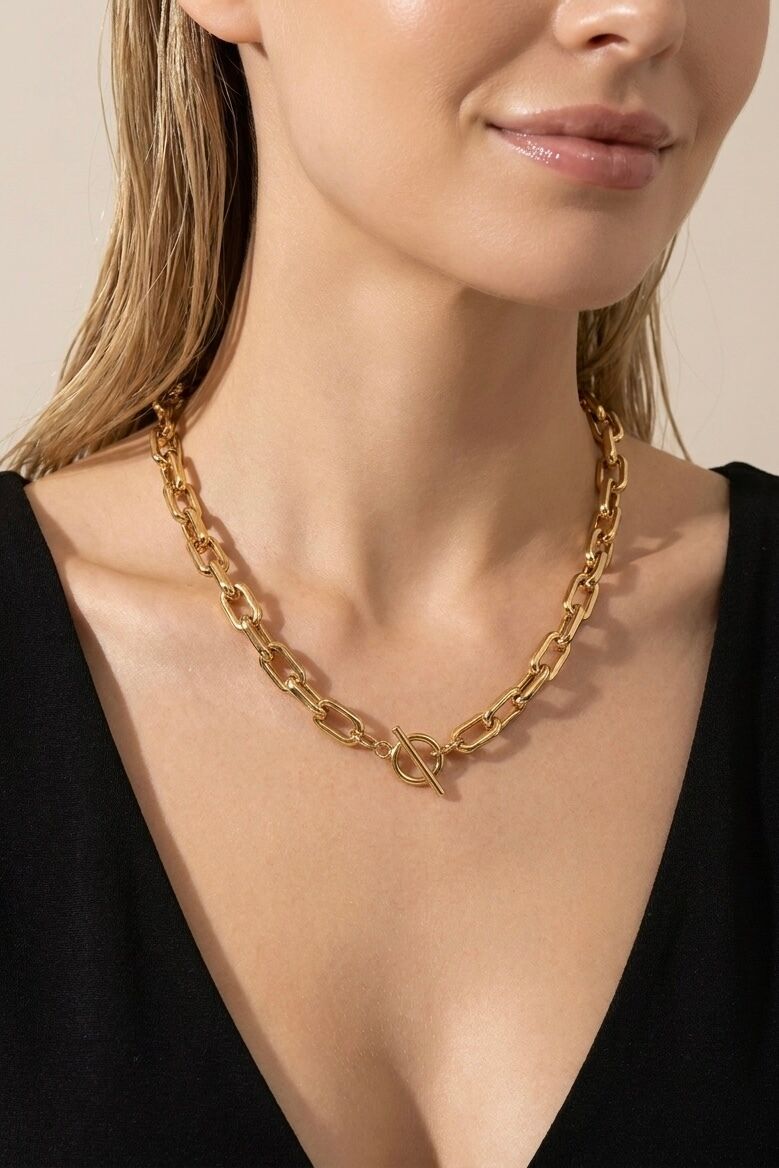224AQ352 Stainless Steel Chain Necklace