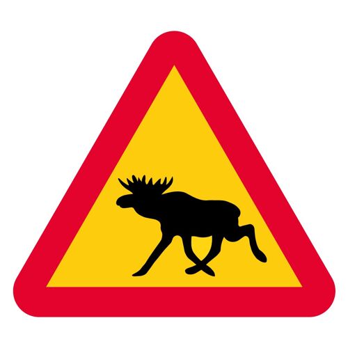 Trivet Mat Moose Warning Sign