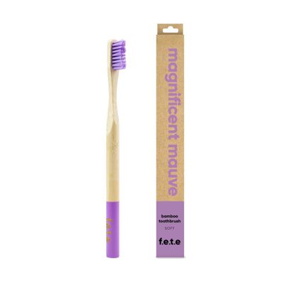 Cepillo de dientes de bambú suave para adultos de f.e.t.e Magnificent Mauve