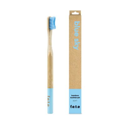 F.e.t.e Blue Sky Cepillo de dientes de bambú suave para adultos
