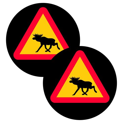 Coaster Moose Warning Sign, 6 pack