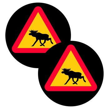 Panneau d'avertissement Coaster Moose, paquet de 6