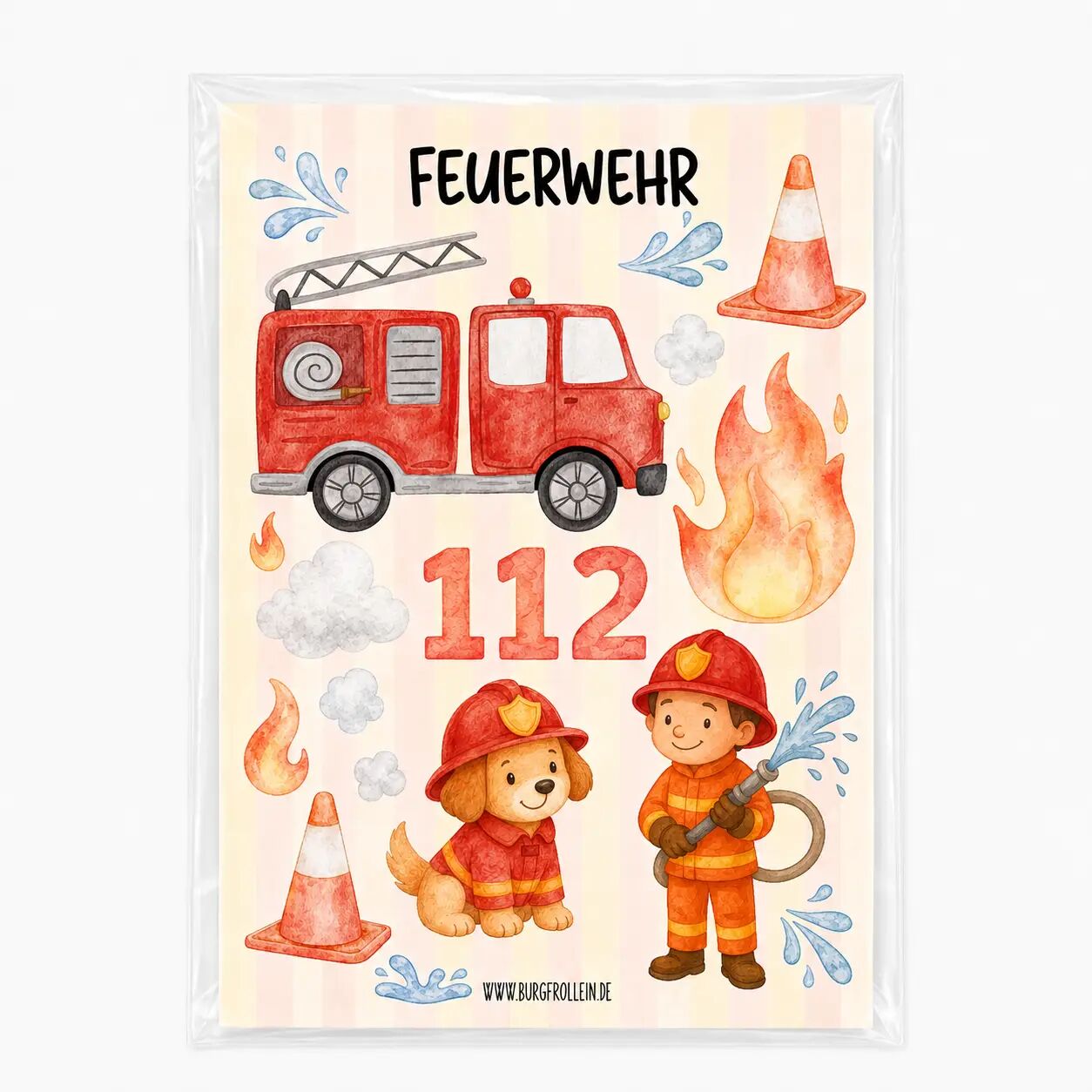 Iron-on patch set "Firefighter" (DIN A5)