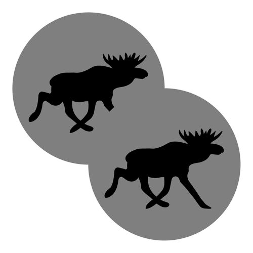 Coaster Moose, Grey, Single Color Print