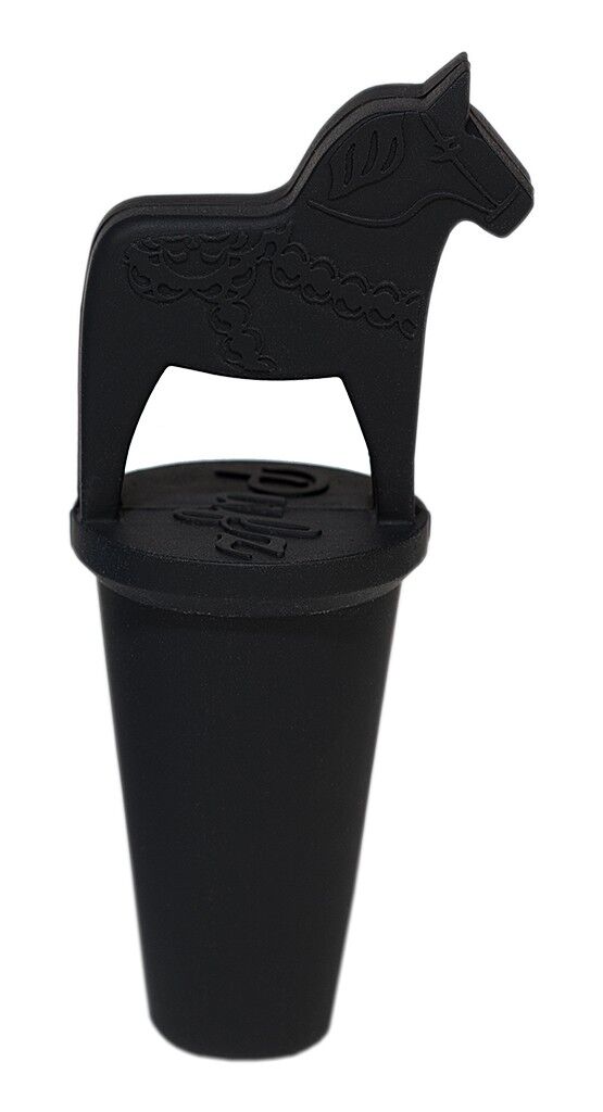 Wine Stopper Dala Horse, black