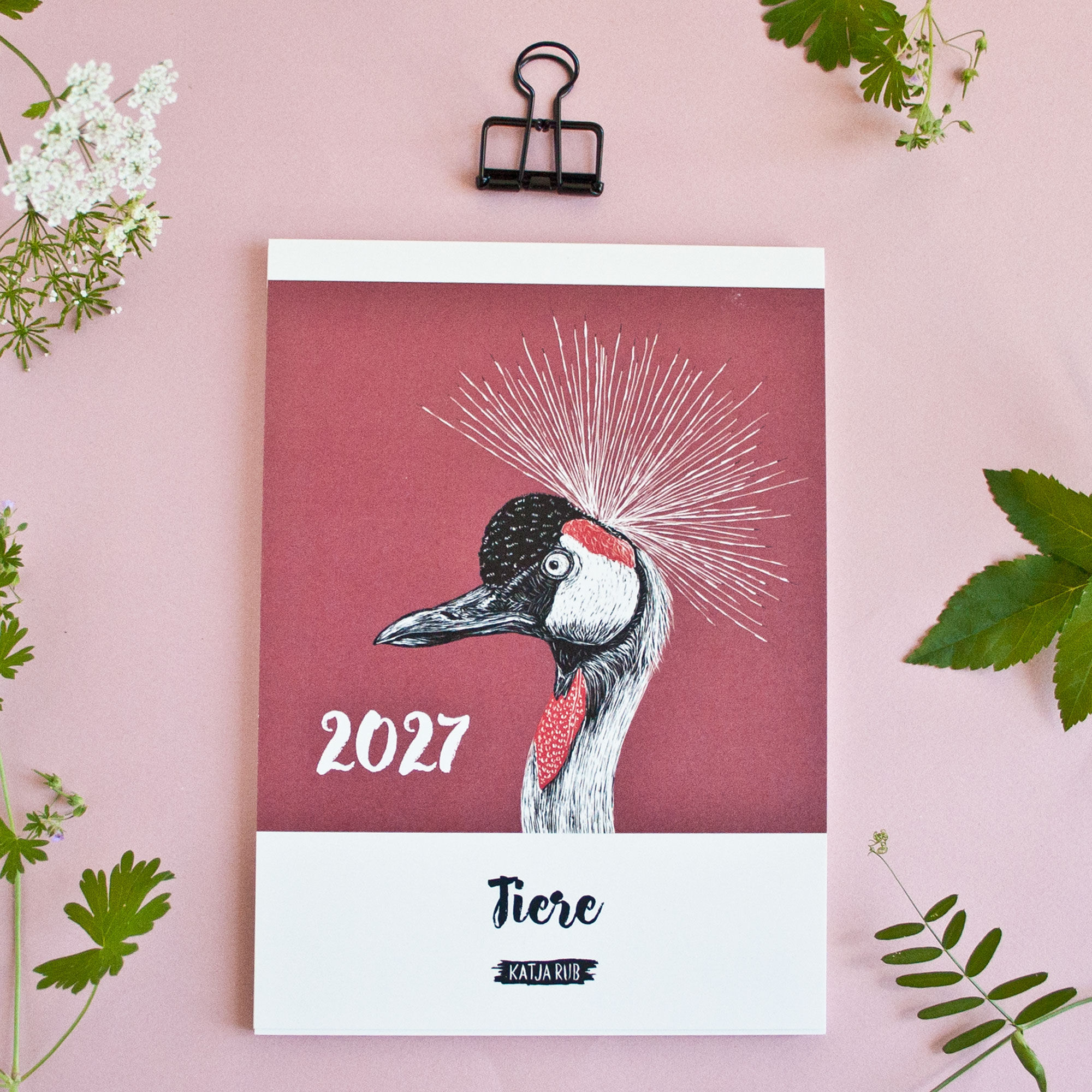 Kalender Tiere 2027 im A5 Format (Deutsches Kalendarium)