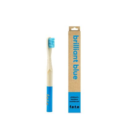 f.e.t.e Brilliant Blue Brosse à dents en bambou doux pour enfants