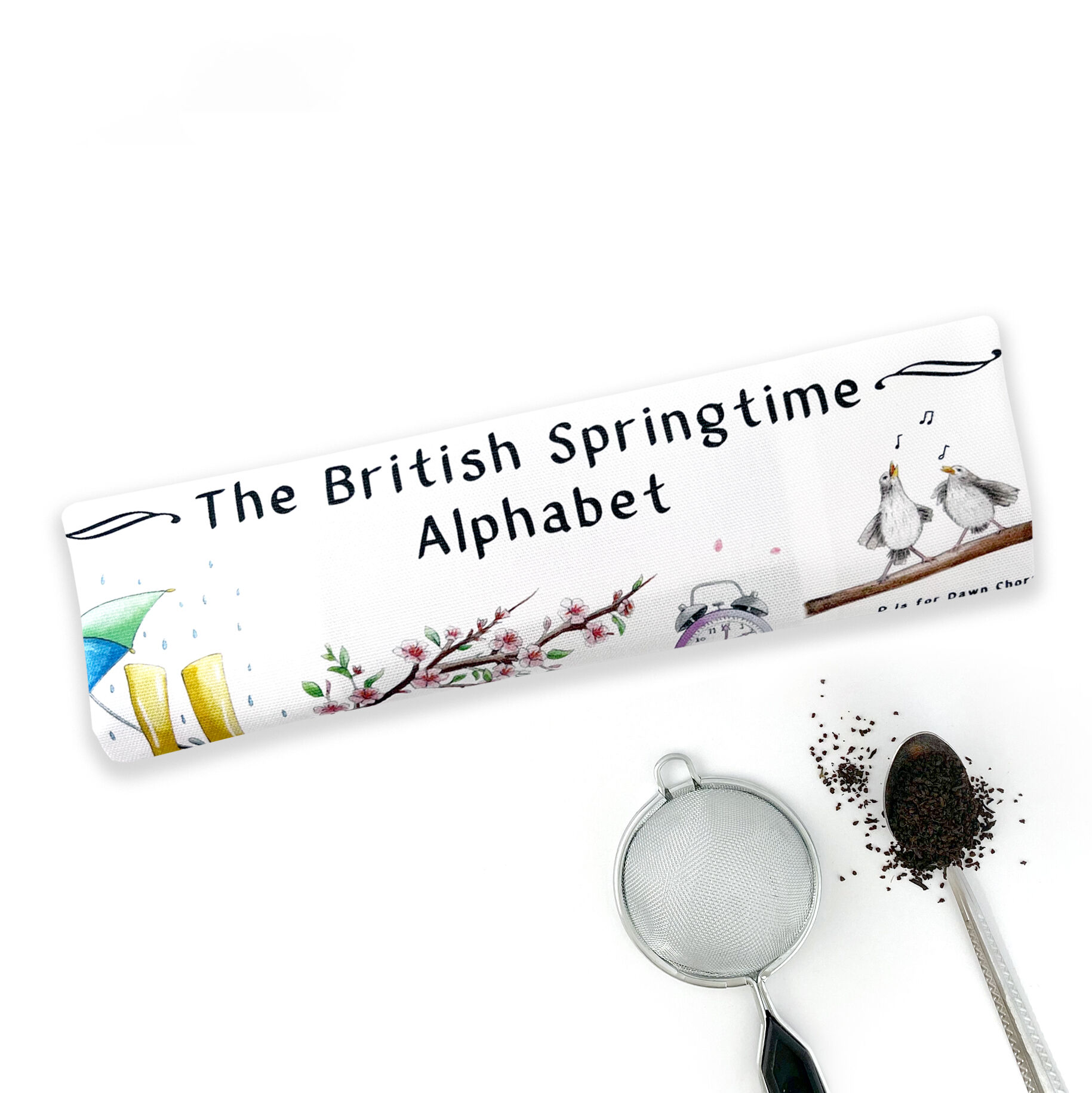Geschirrtuch mit britischem Frühlingsalphabet
