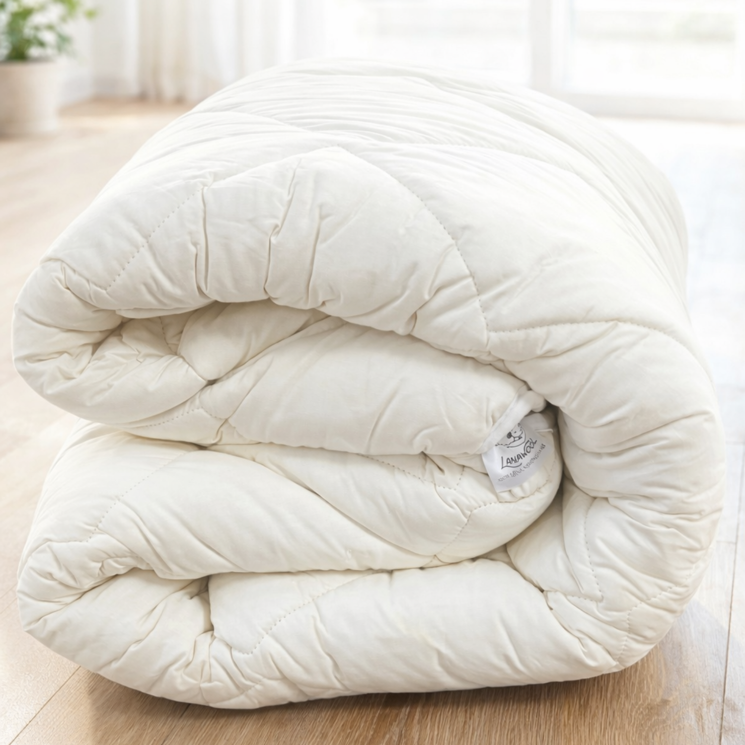 Winter-Merinowolldecke 800 g/m² | Füllung aus 100 % Naturwolle | Atmungsaktiv und temperaturregulierend