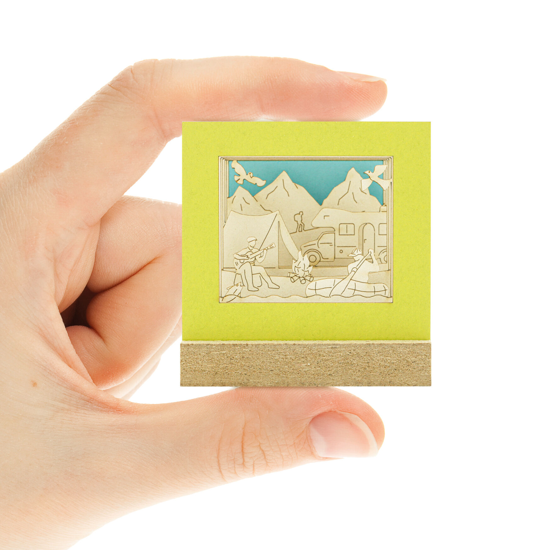 Camping – Mini-SILHOURAMA Silhoubox M – Geschenkartikel