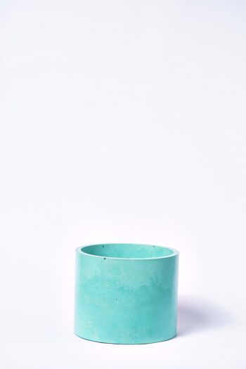 POT XXL - Cache-pot pour plante d'intérieur en béton coloré -  Béton Turquoise 2