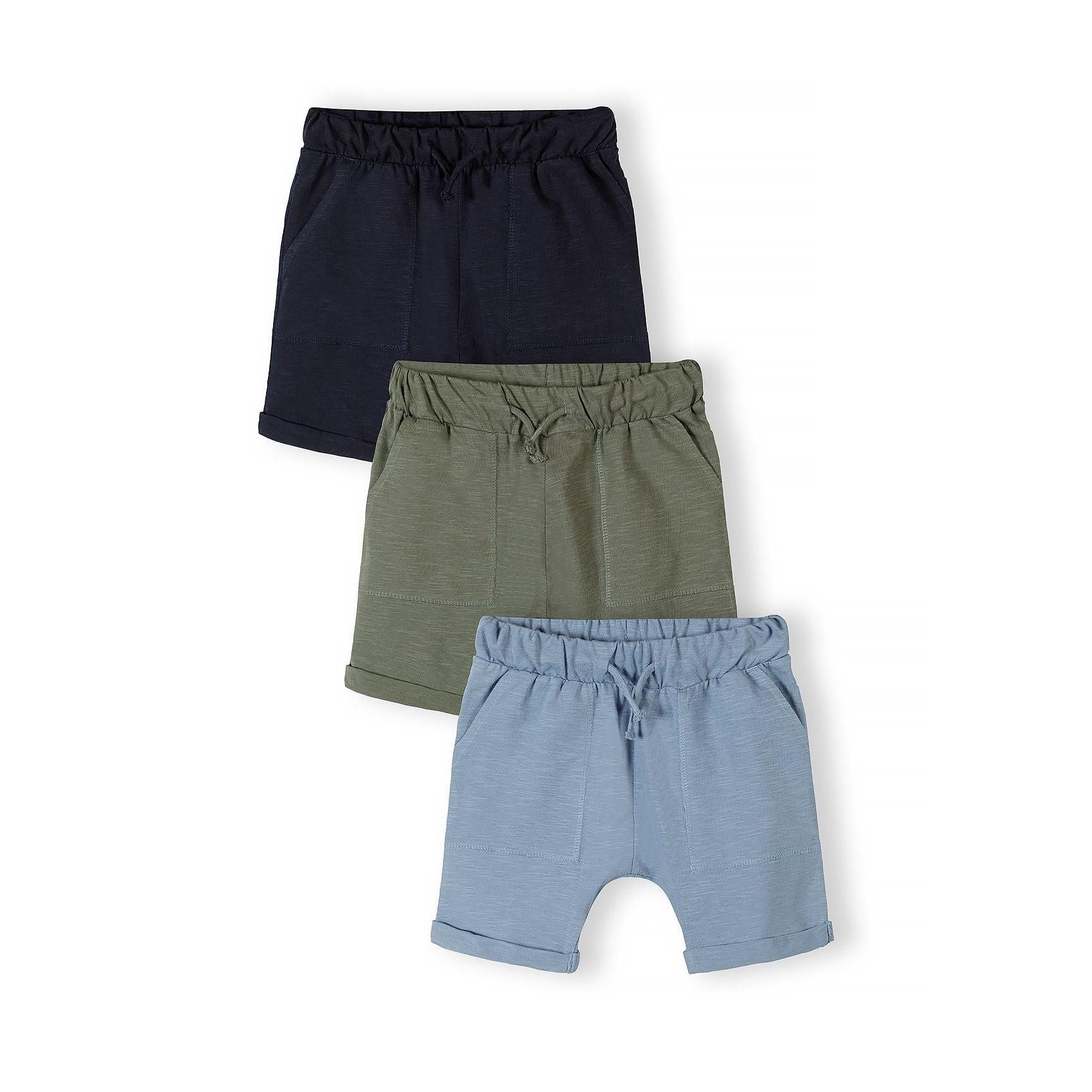 Jersey Shorts 3-Pack, Navy Khaki Blue