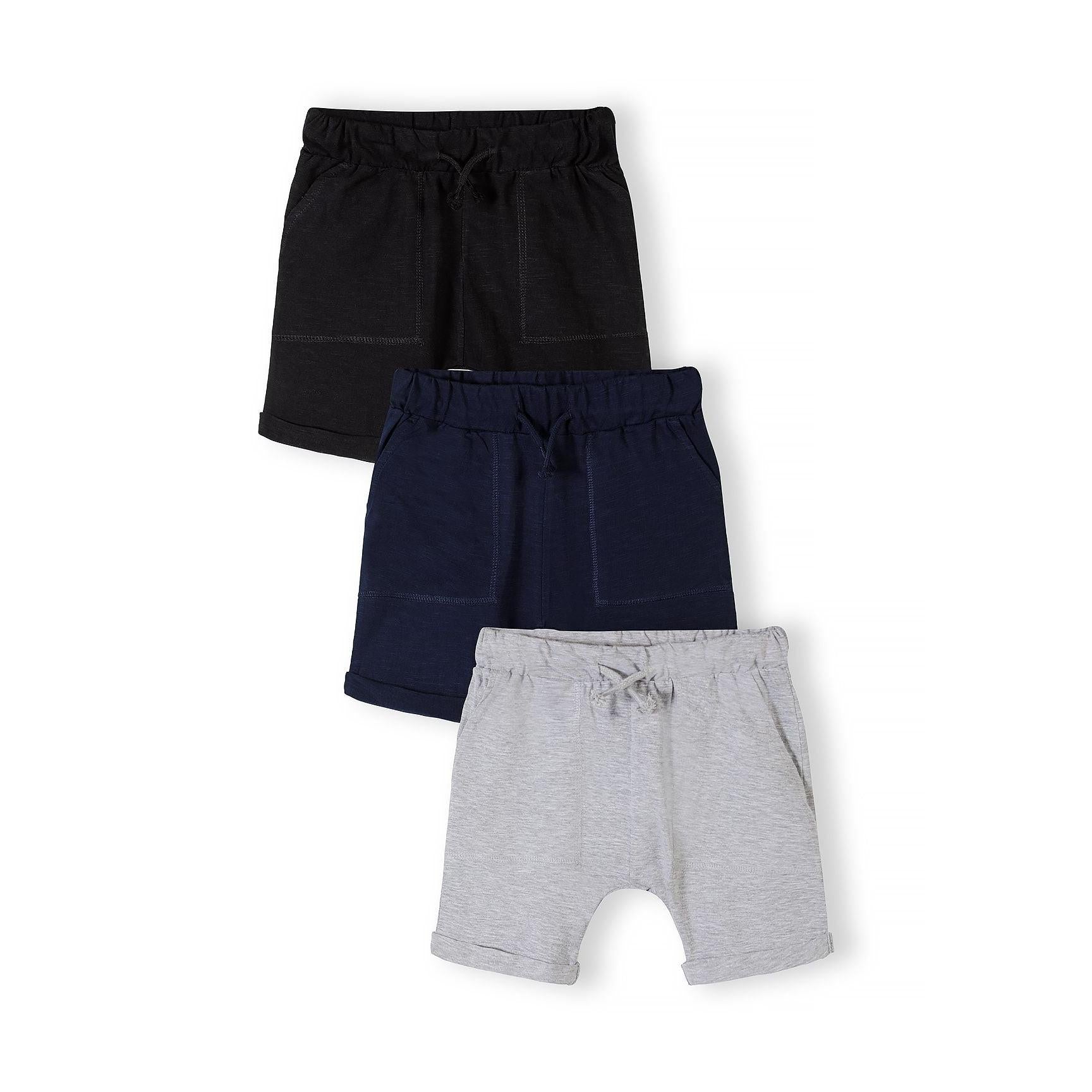 Jersey Shorts 3-Pack, Navy Grey Black