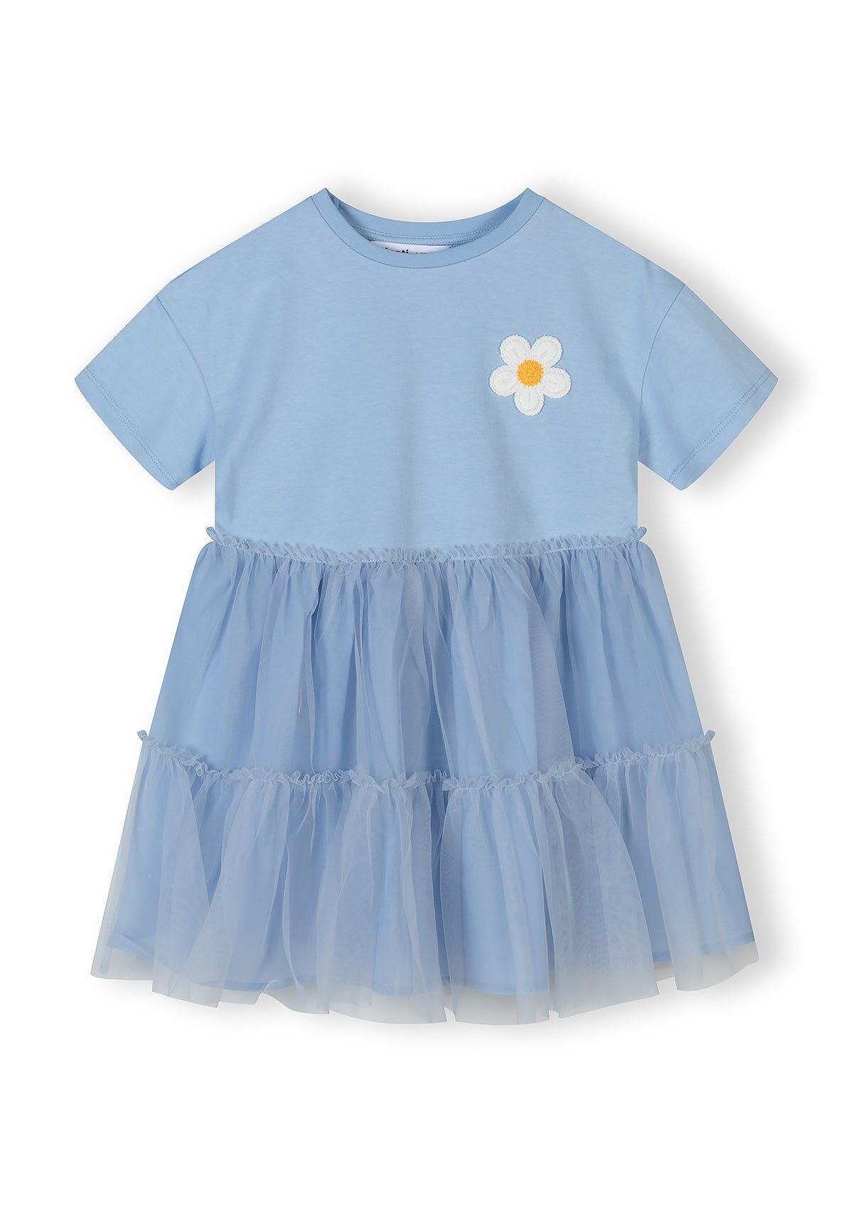 Tulle Dress, Blue, Daisy Appliqué