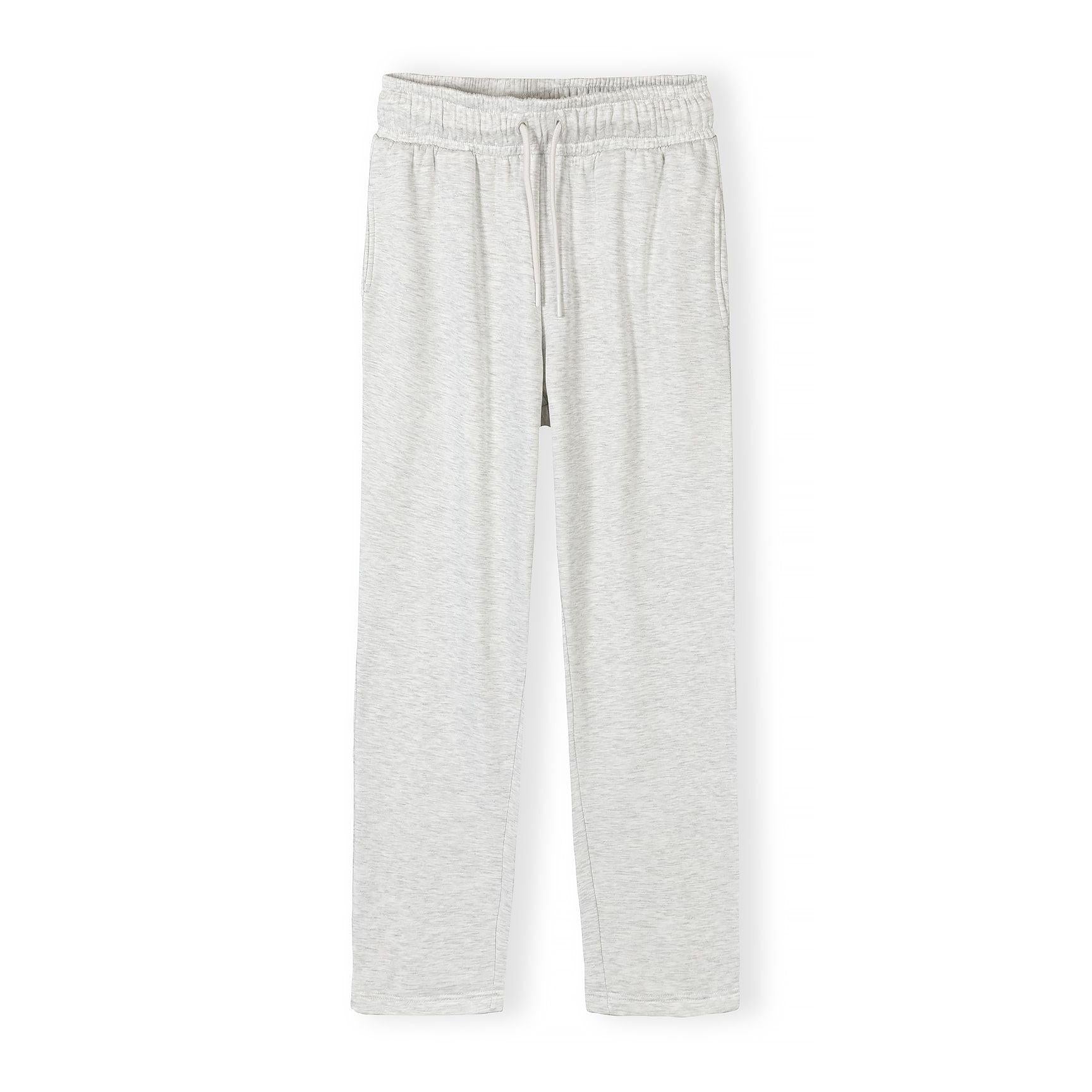 Wide Leg Joggers, Light Grey Marl
