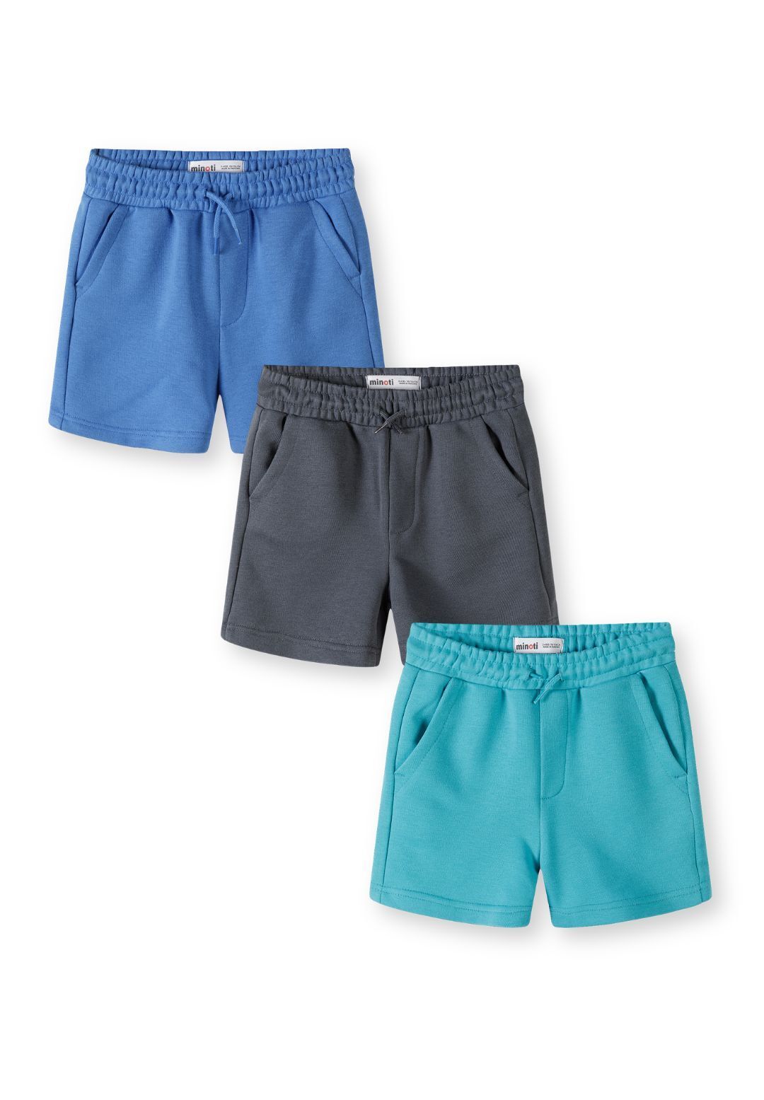 Sweat Shorts 3-Pack, Blue Grey Turquoise