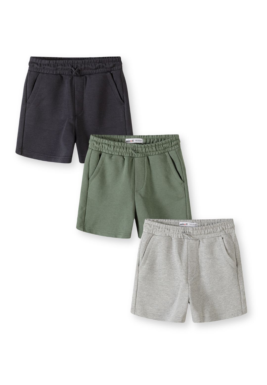 Jersey Shorts 3-Pack, Grey Black Khaki