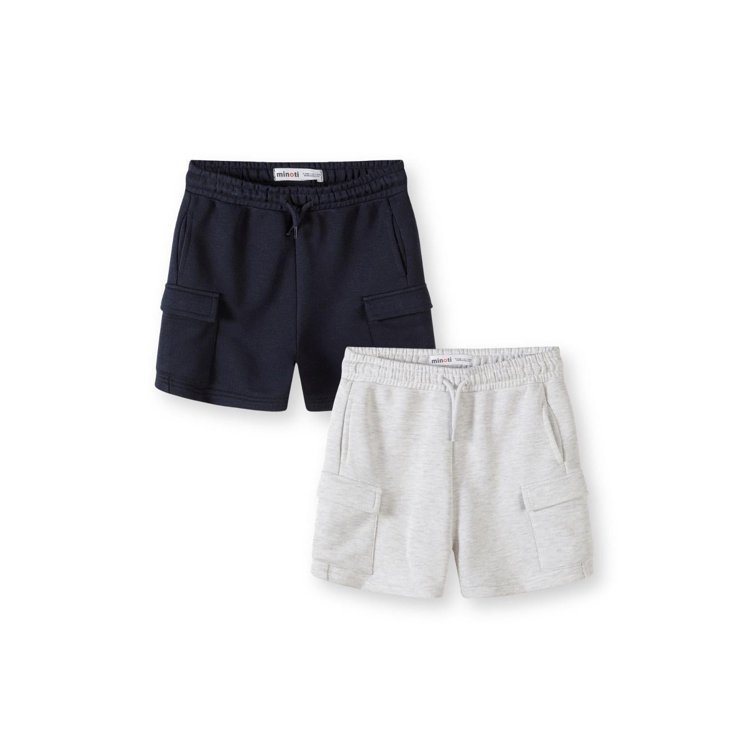 Cargo Shorts 2-Pack, Navy Grey, Side Pockets