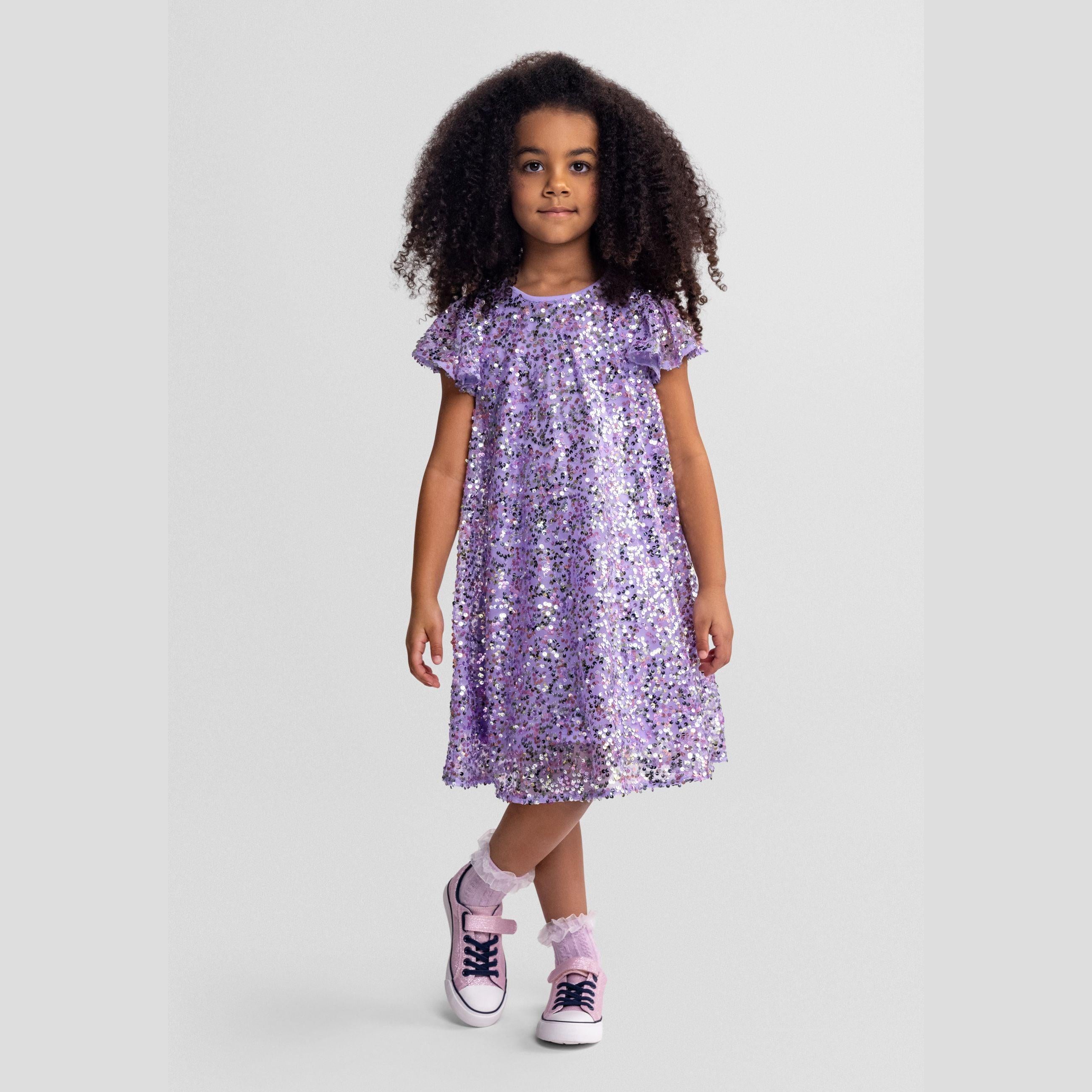 Sequin Party Dress, Multicolour, Lilac